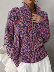 Ottilia™ | Violet Meadow Zip Cardigan