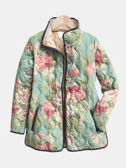 Carys™ | Women's Retro Floral Patterned Quilted Jacket