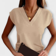 Seravine – Women’s V-Neck Summer Top with Loose Sleeves