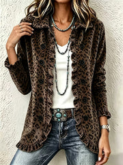 Mocarra™ | Leopard Patch Ruffle Jacket