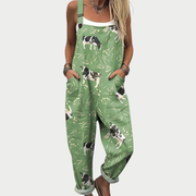 Comfortable Printed Overalls