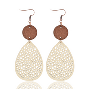 Eliana - Vintage Style Hollow-Out PU Leather Drop Earrings