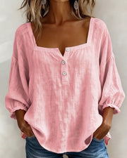 Square Neck Balloon Sleeve Shirt