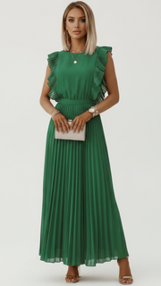 Alora | Women's Bodycon Dress With Pleated Skirt And Sleeveless Cut