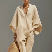 Marina | Women’s Casual Two-Piece Set with V-neck