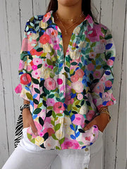 PEYTON | ELEGANT BLOOM CANVAS BLOUSE