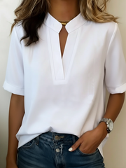 Hazel | V-Neck Blouse with Gold Detail