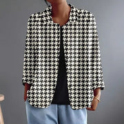 Hyacintha™ | Women's Houndstooth Button-Front Blouse