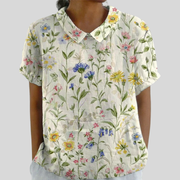 Lysandra™ | Women's Botanical Wildflower Collared Blouse