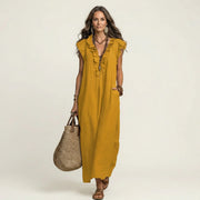 Corina's™ - Flowy Boho Maxi Dress Yellow