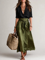 Martina | An elegant, flowing one-shoulder maxi dress