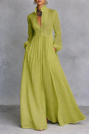 Celine™ | Women's Flowing Button-Front Maxi Dress
