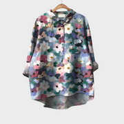 Peronelle™ | Women's Painterly Floral Button-Front Blouse