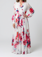 Lillian | Floral Long Sleeve Wrap Maxi Dress