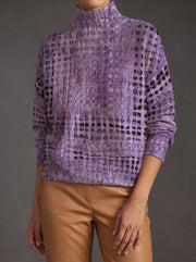 Ysolde | Lavender Lattice Turtleneck