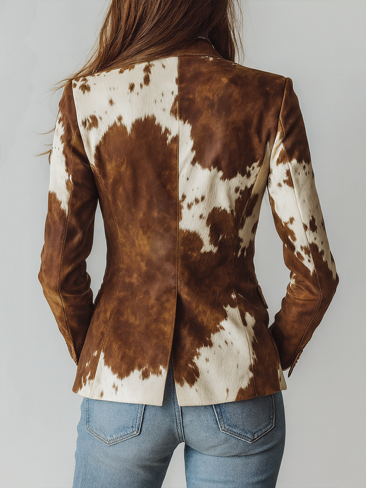 Harlow | Eco-Friendly Cow Print Blazer