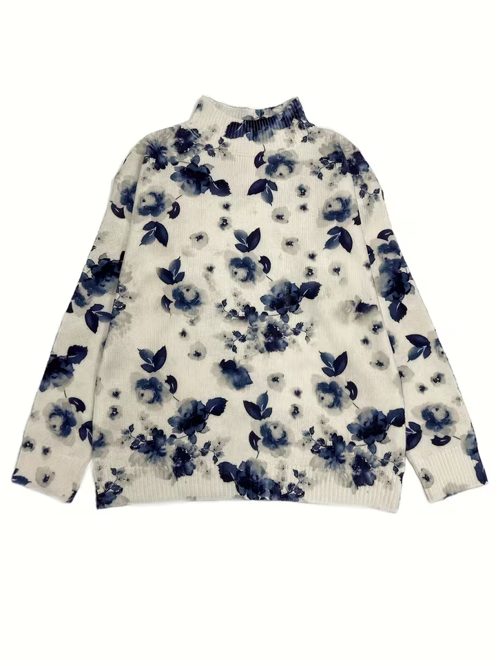 Adelie™ | Inkblot Blossom Turtleneck