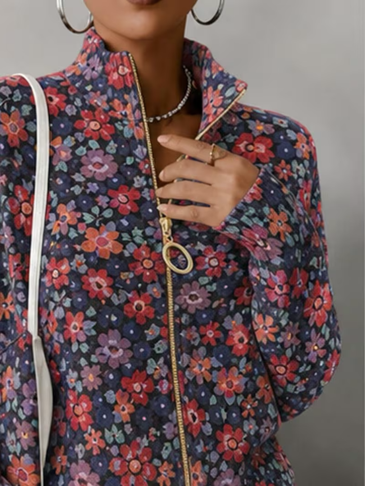 Vireya™ | Ditsy Floral Zip Cardigan