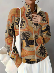 Sedgely™ | Folk Tapestry Zip Cardigan