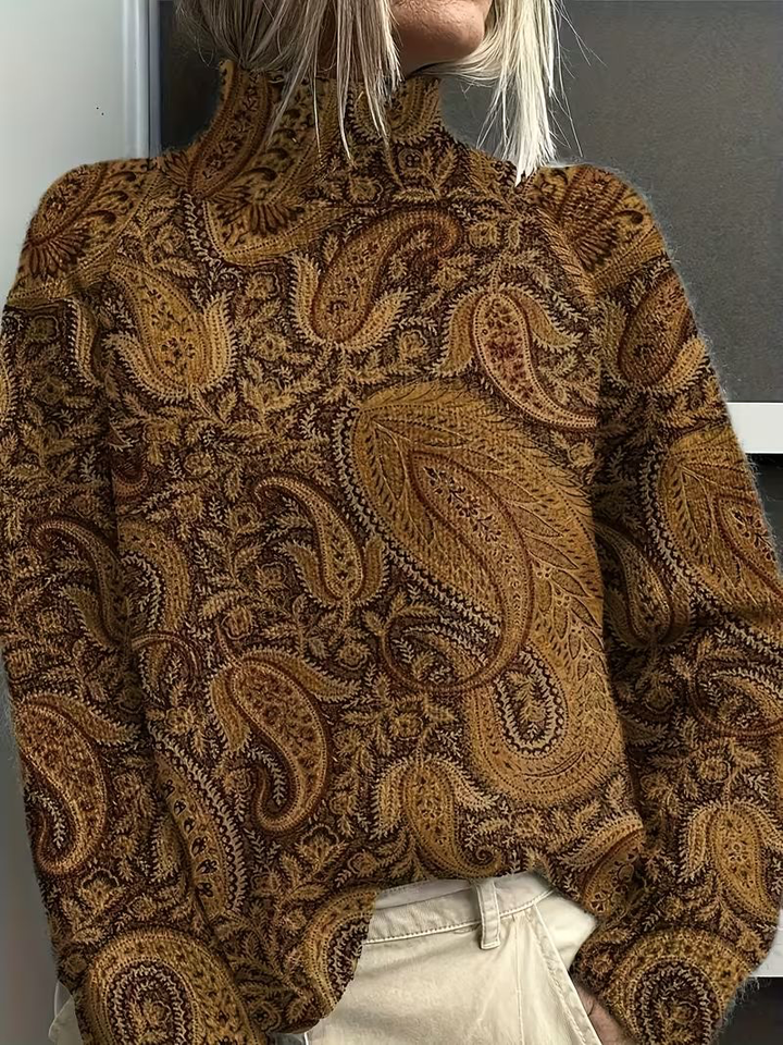 Caraway™ | Amber Paisley Turtleneck