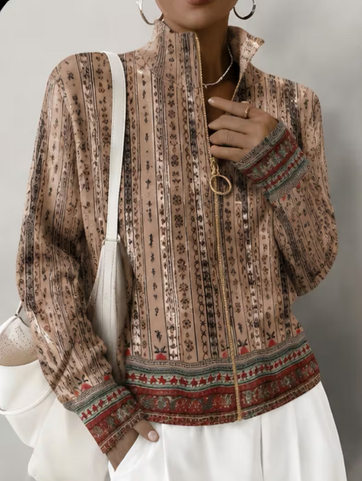 Wrenford™ | Woven Stripe Zip Cardigan