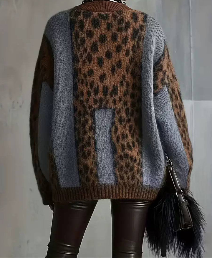 Rhodora™ | Leopard Colour-Block Turtleneck