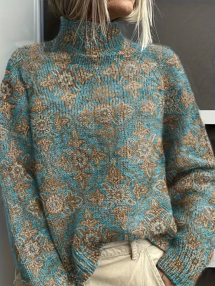 Sableau™ | Verdigris Damask Turtleneck