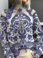 Katriona™ | Delft Damask Turtleneck
