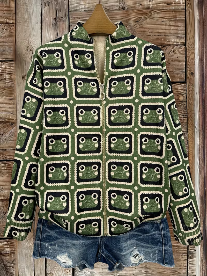 Clemency™ | Retro Tile Zip Cardigan