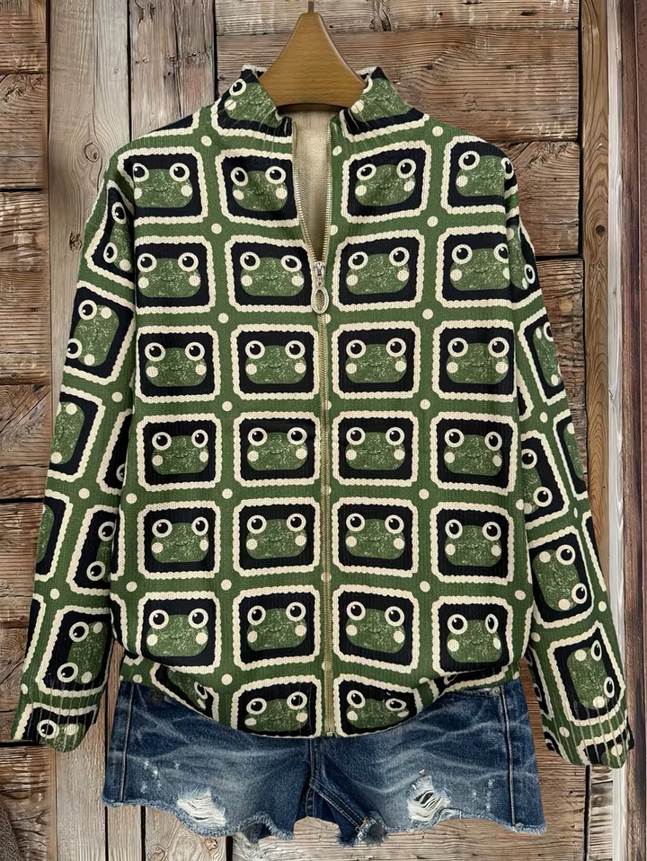 Clemency™ | Retro Tile Zip Cardigan