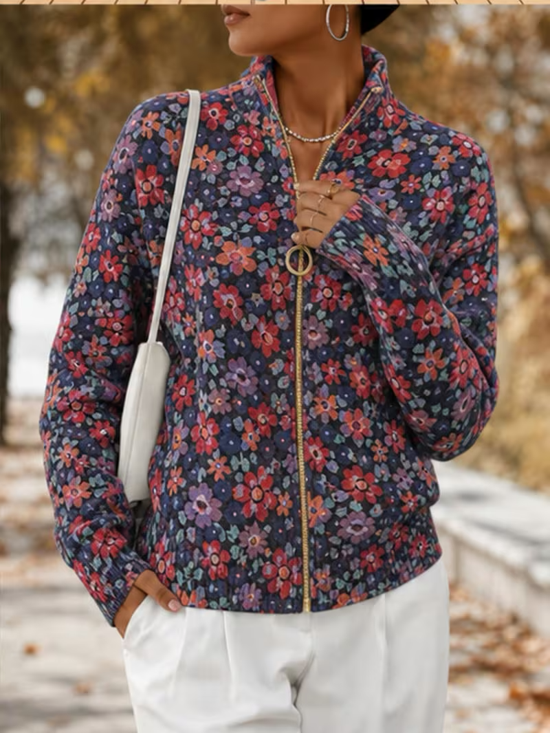 Vireya™ | Ditsy Floral Zip Cardigan