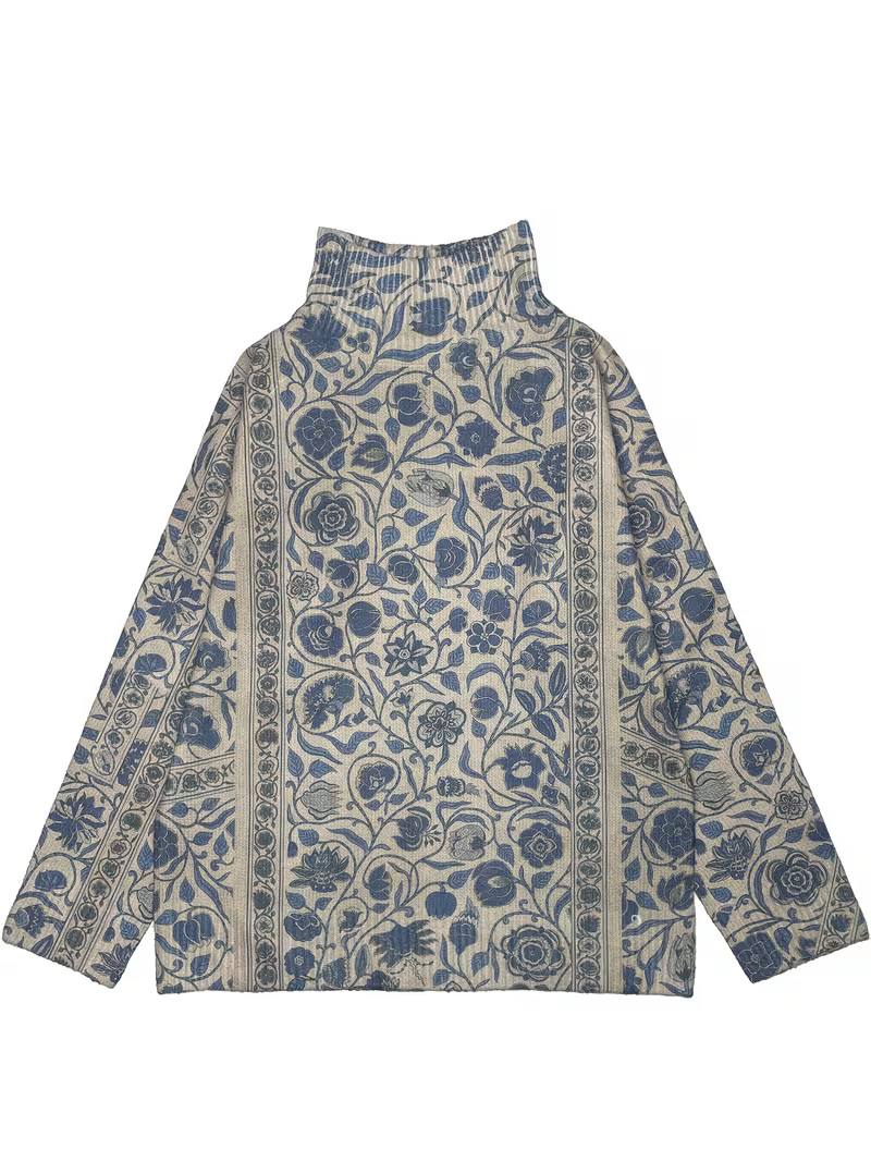 Yveline™ | Porcelain Vine Turtleneck