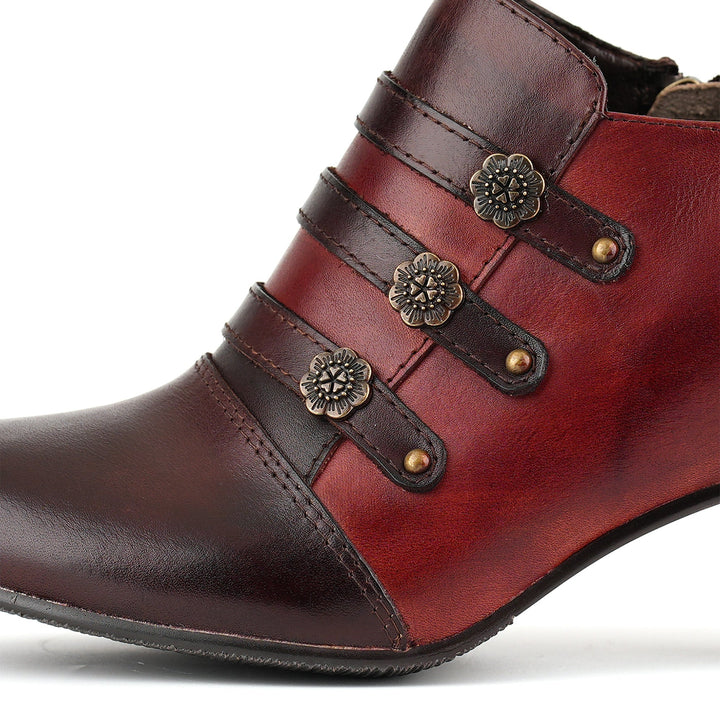 Roswyn™ | Vintage Two-Tone Floral Bootie