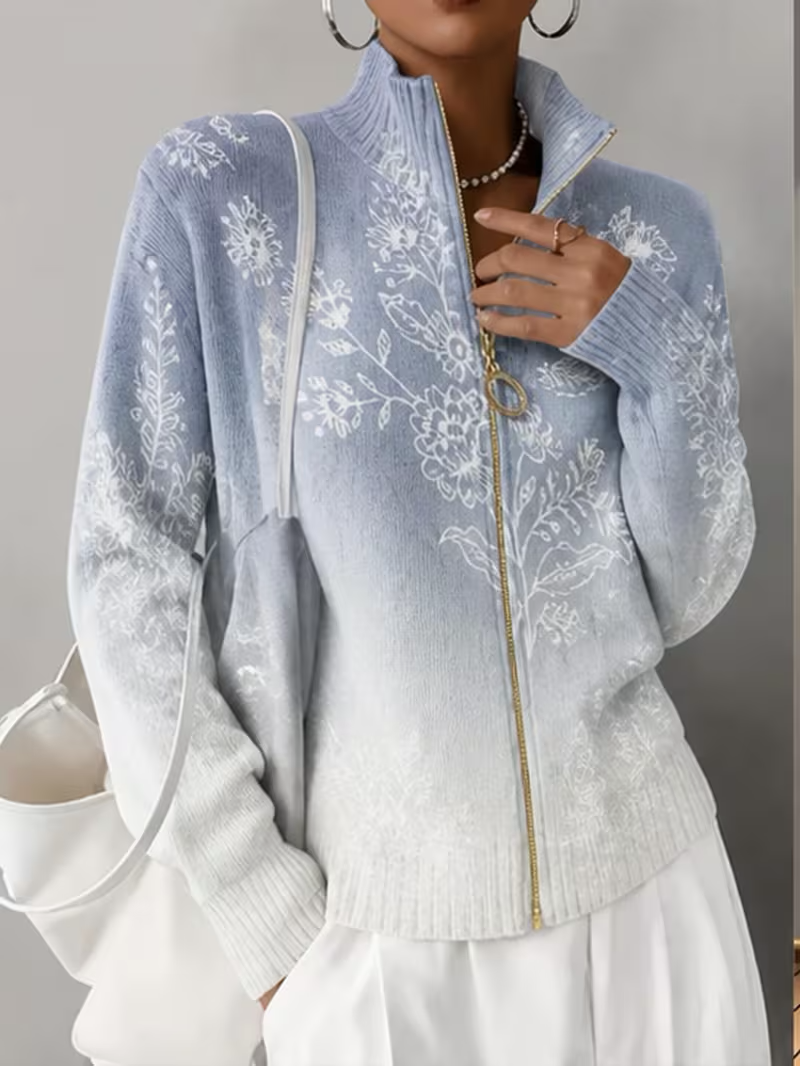 Halloway™ | Frosted Bloom Zip Cardigan