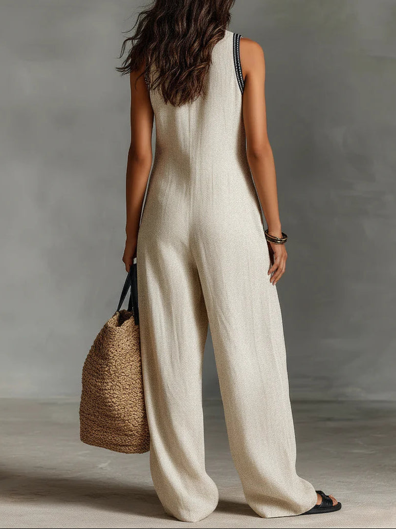 Nadia | Sleek Stand-Collar Jumpsuit