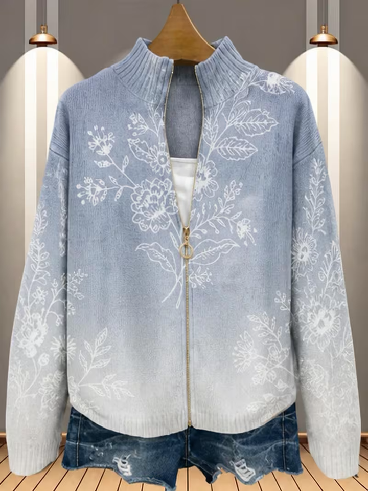 Halloway™ | Frosted Bloom Zip Cardigan