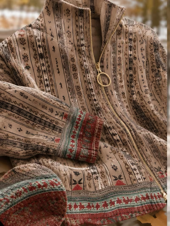 Wrenford™ | Woven Stripe Zip Cardigan