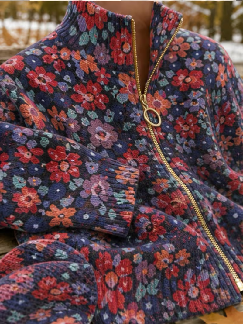Vireya™ | Ditsy Floral Zip Cardigan