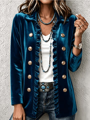 Tealisse™ | Ruffled Lapel Button Jacket