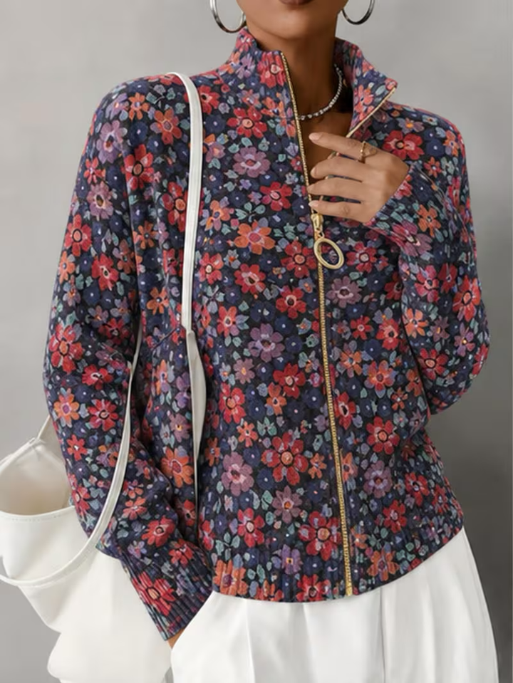 Vireya™ | Ditsy Floral Zip Cardigan