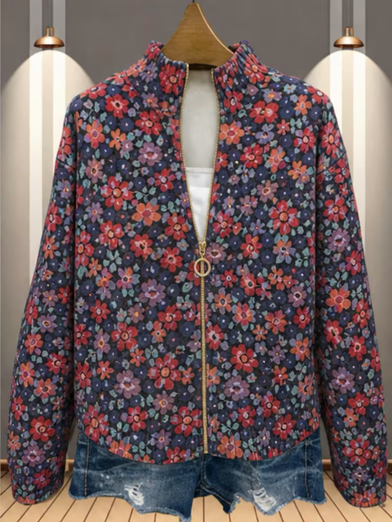 Vireya™ | Ditsy Floral Zip Cardigan