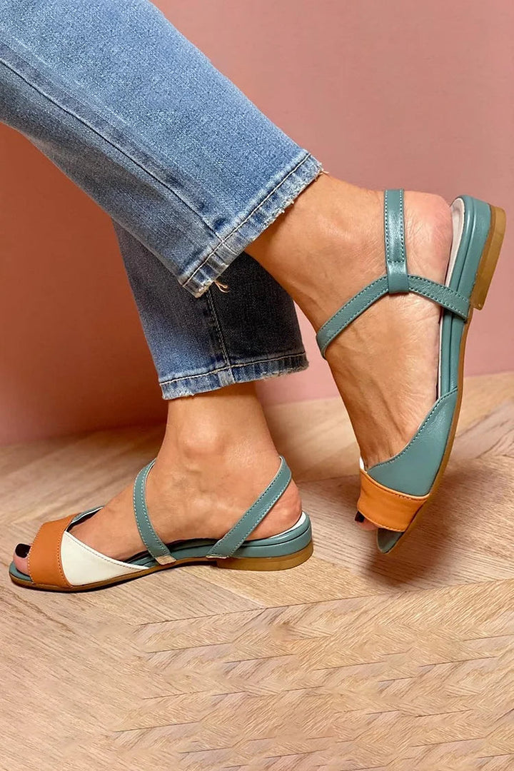 Paula™ | Women's Color-Block Quilted Peep-Toe Slingback Sandals