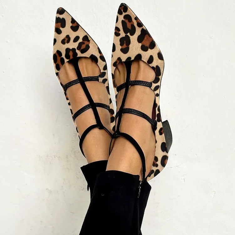 Bridget™ | Women's Heeled Shoes with Leopard Strap