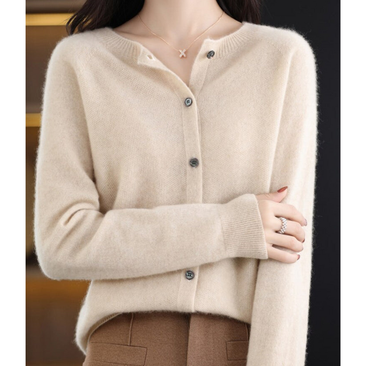 Mercy Cardigan for Women – Elegant Merino Wool & Soft Cardigan with Round Neck