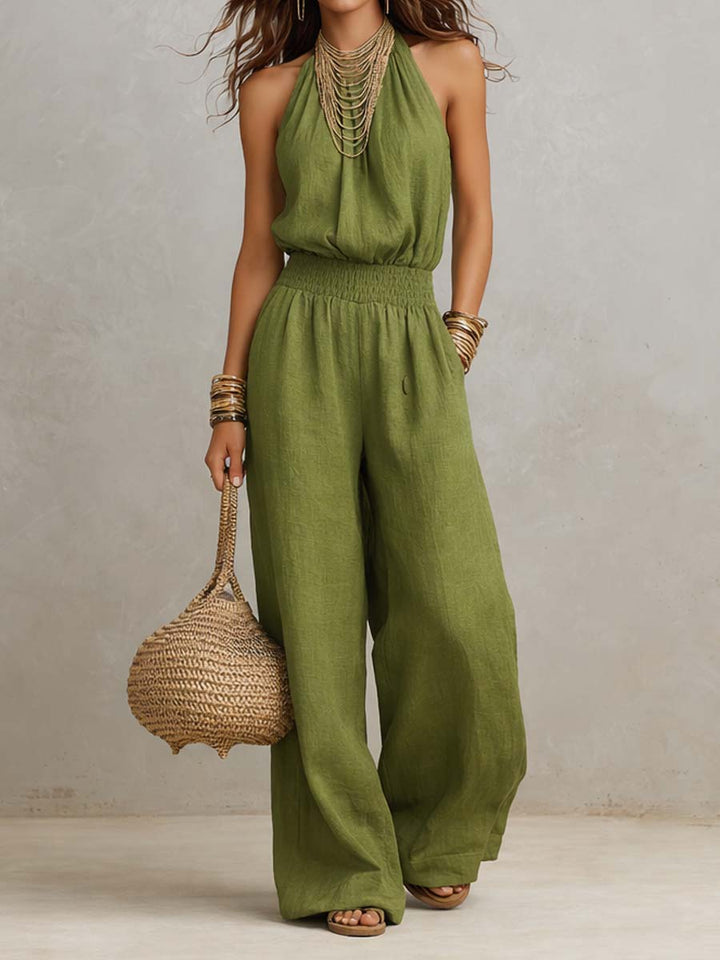 Camille™ | Effortless Halter Wide-Leg Jumpsuit