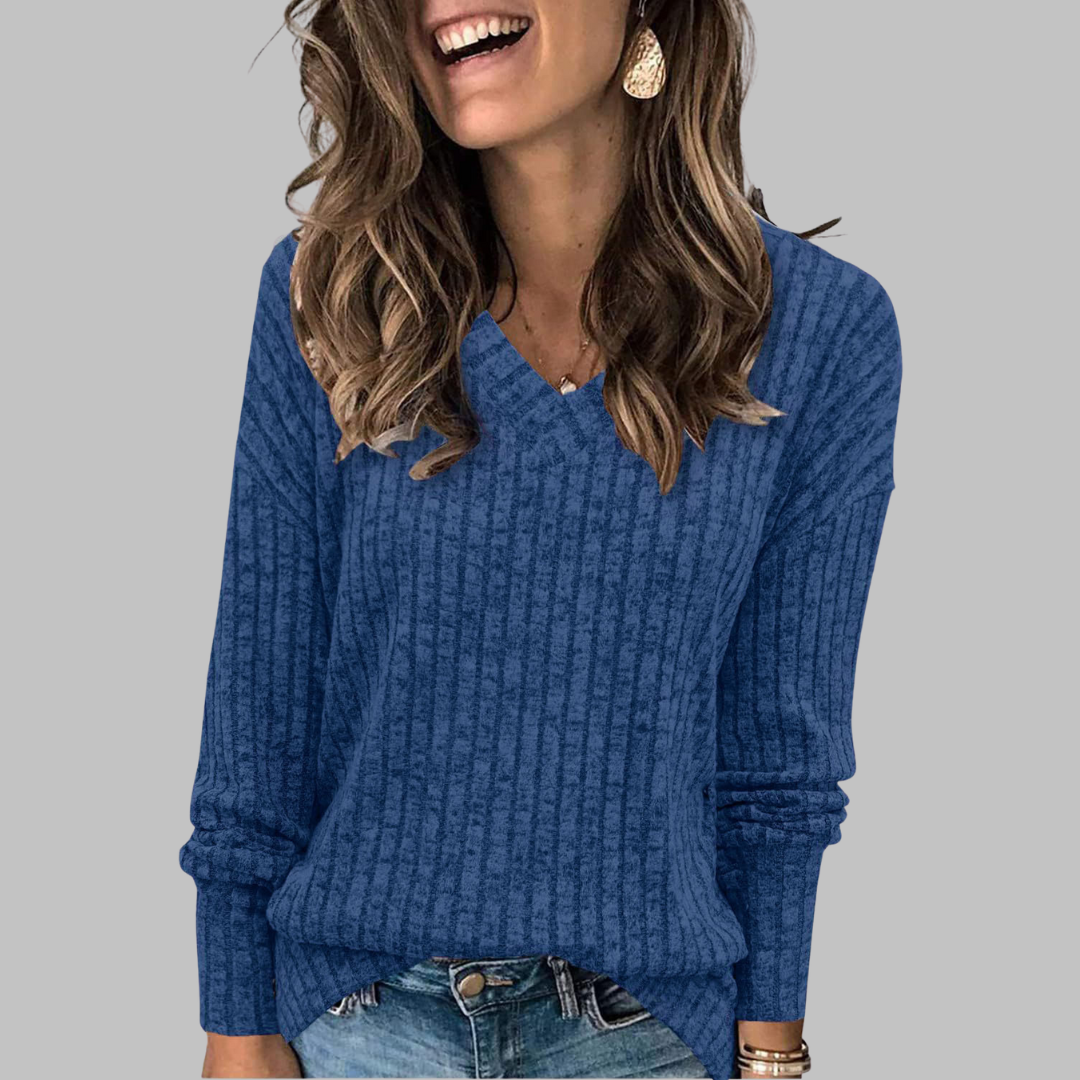 Deri™ | V-Neck Long Sleeve Top