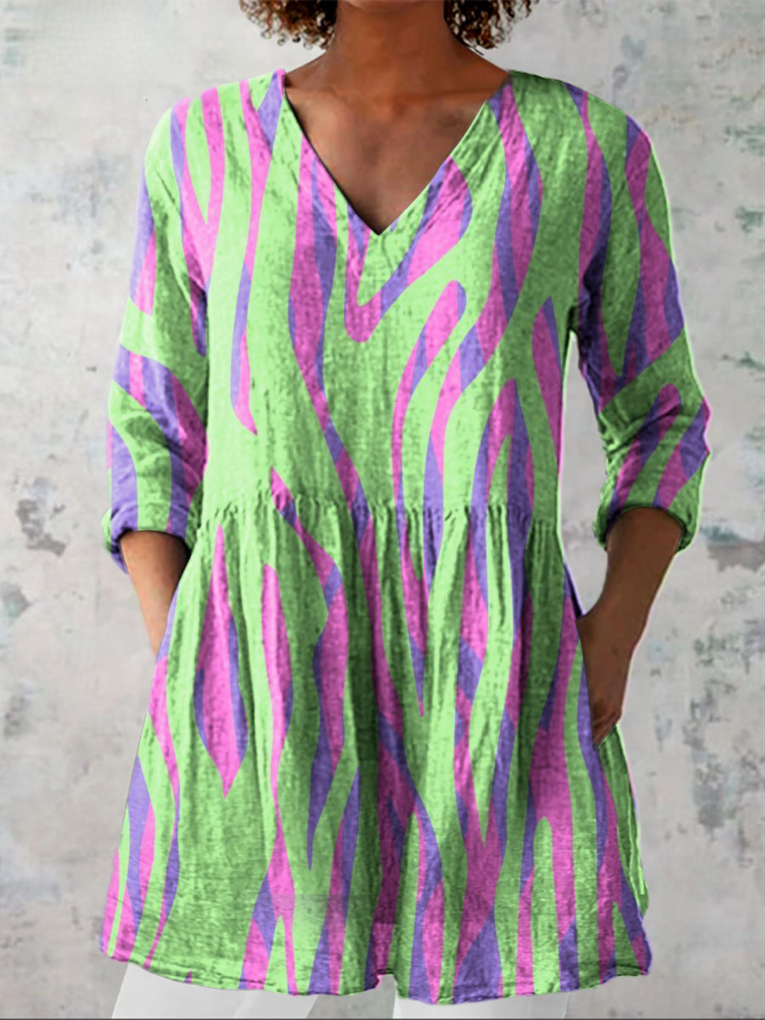 Oceane™ | Women's Long V-Neck Blouse