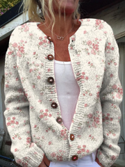 Evanthea™ | Vintage Floral Knit Cardigan