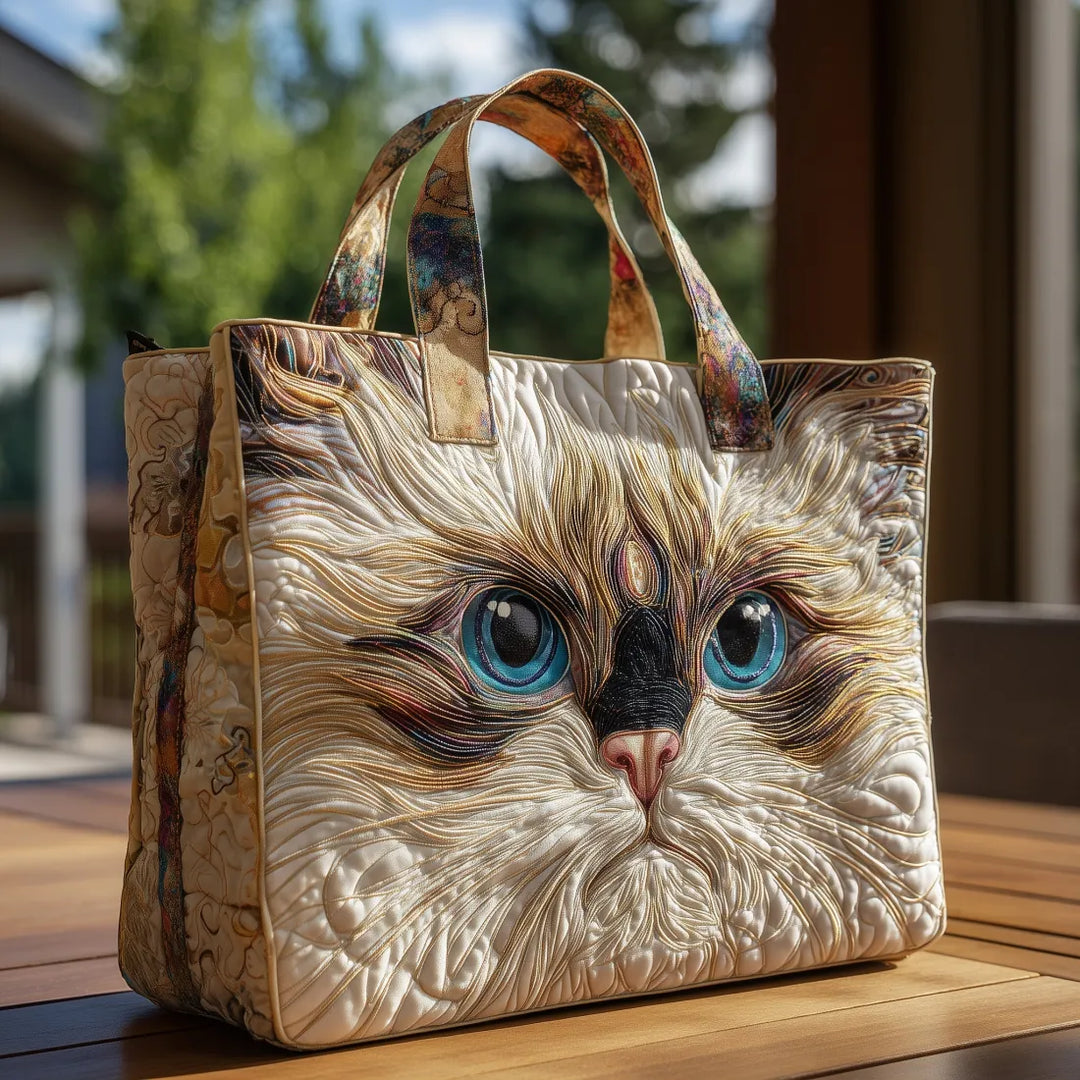 Borsa Trapuntata gatto bianco dagli occhi blu – Capiente e Leggera