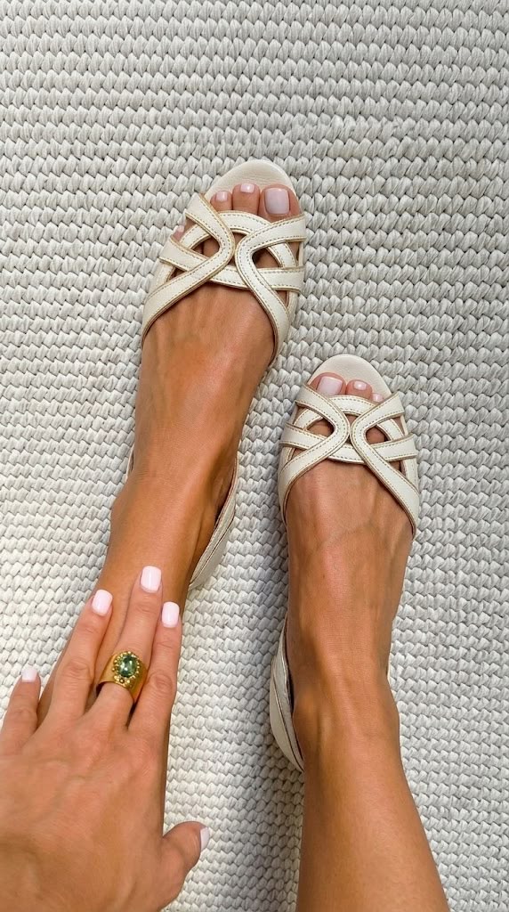 Camilla | Elegant Cream-Colored Braided Sandals